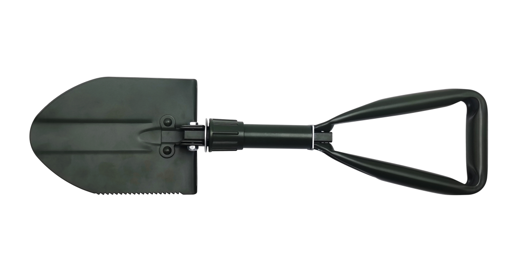 Folding spade with belt pouch