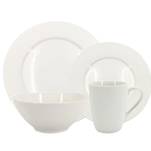 16-Piece Set of Embossed Porcelain