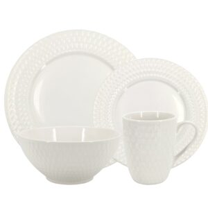 16-Piece Set of Embossed Porcelain