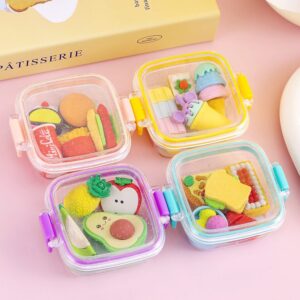 Eraser Set - Cute Bento Box Dessert Cake Makeup